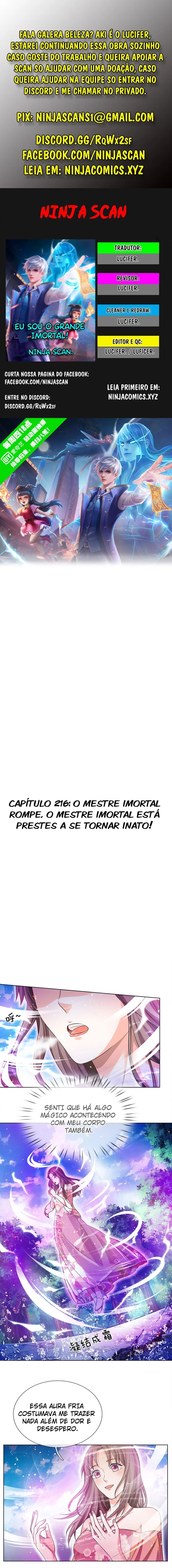 Eu Sou o Grande Imortal Capítulo 216 Página 1