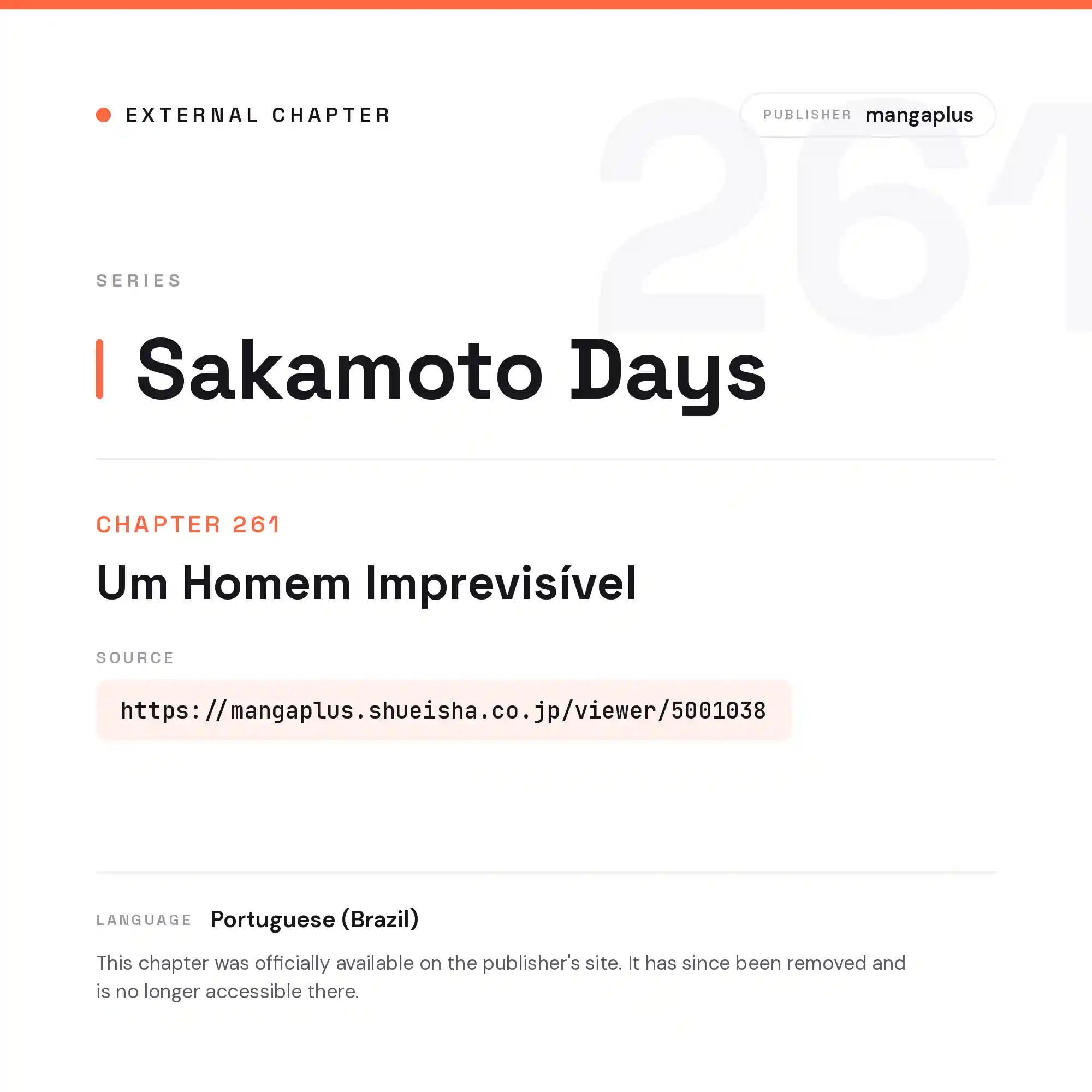 Sakamoto Capítulo 261 Página 1