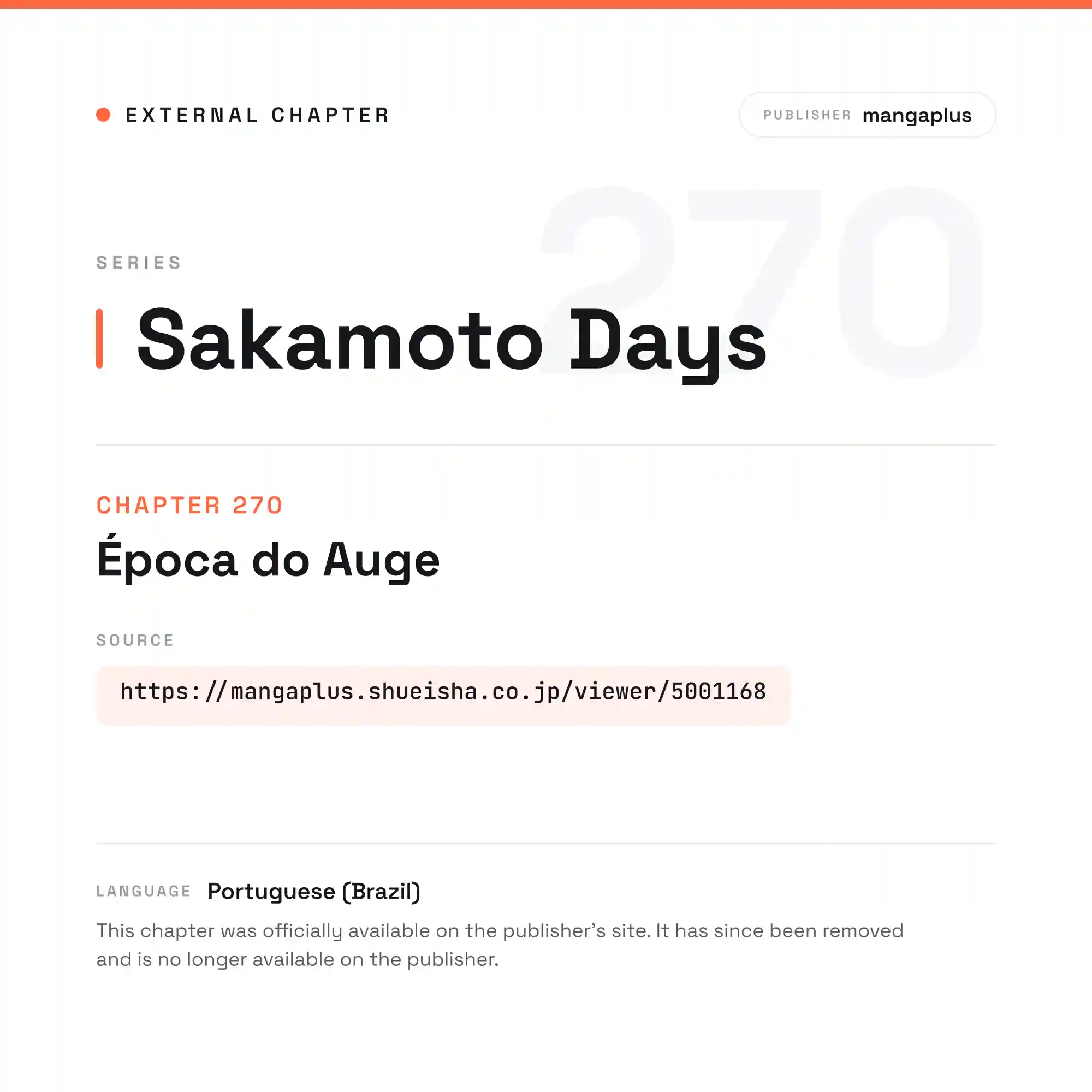 Sakamoto Capítulo 270 Página 1