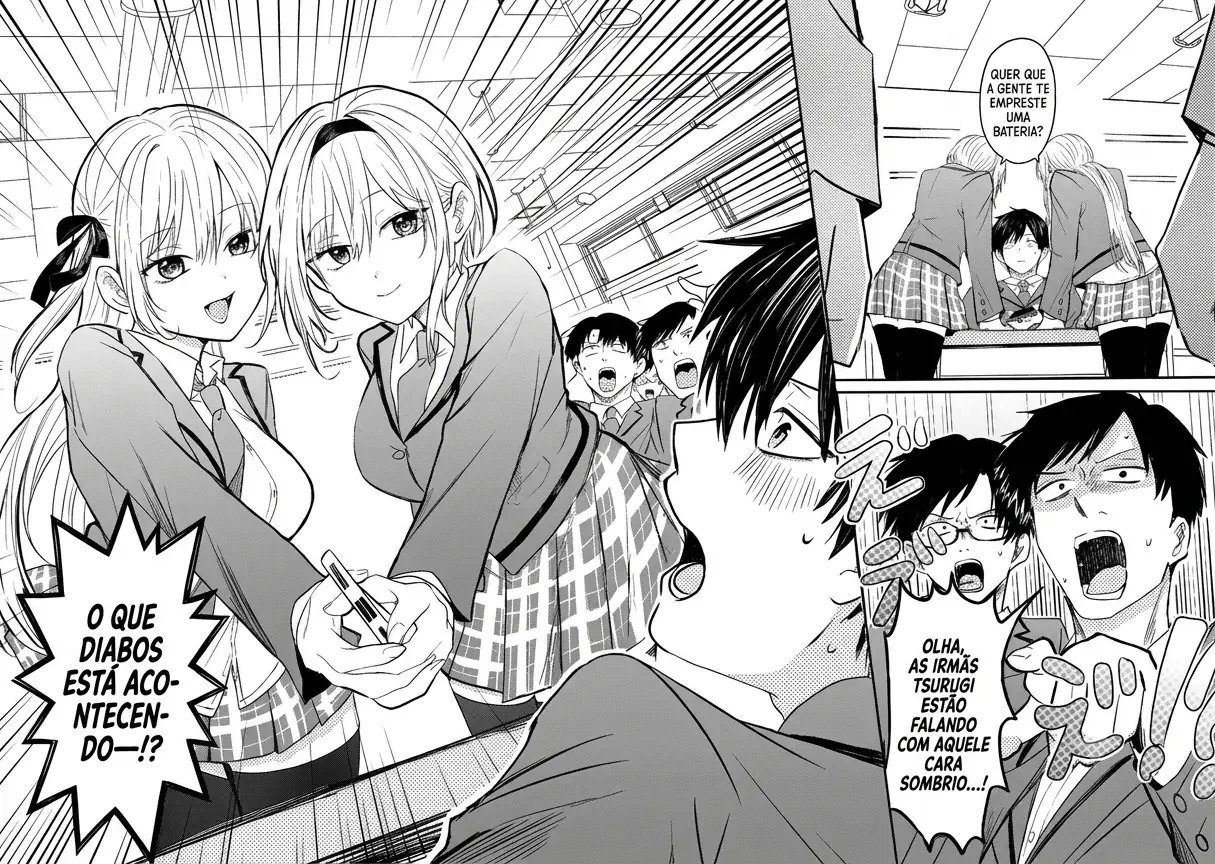 O resultado de eu, um cara comum sem nada, que salvou as belas irmãs gêmeas arriscando a vida, na verdade sendo um yandere, acabou deixando as duas realmente irritadas Capítulo 1 Página 3