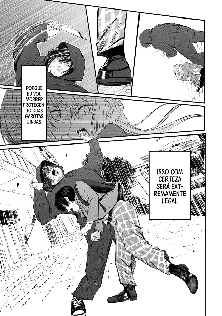O resultado de eu, um cara comum sem nada, que salvou as belas irmãs gêmeas arriscando a vida, na verdade sendo um yandere, acabou deixando as duas realmente irritadas Capítulo 1 Página 17