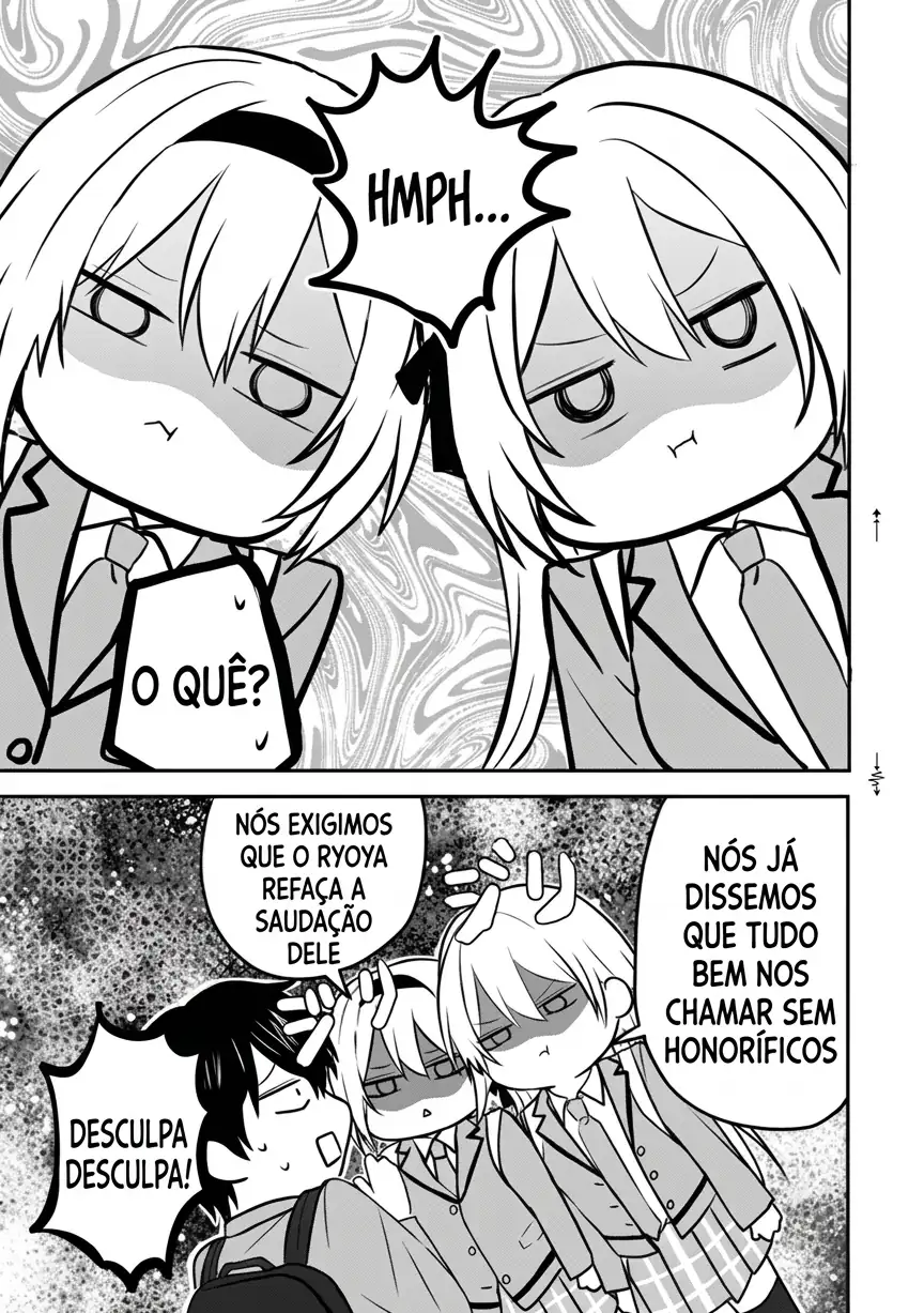O resultado de eu, um cara comum sem nada, que salvou as belas irmãs gêmeas arriscando a vida, na verdade sendo um yandere, acabou deixando as duas realmente irritadas Capítulo 2 Página 4