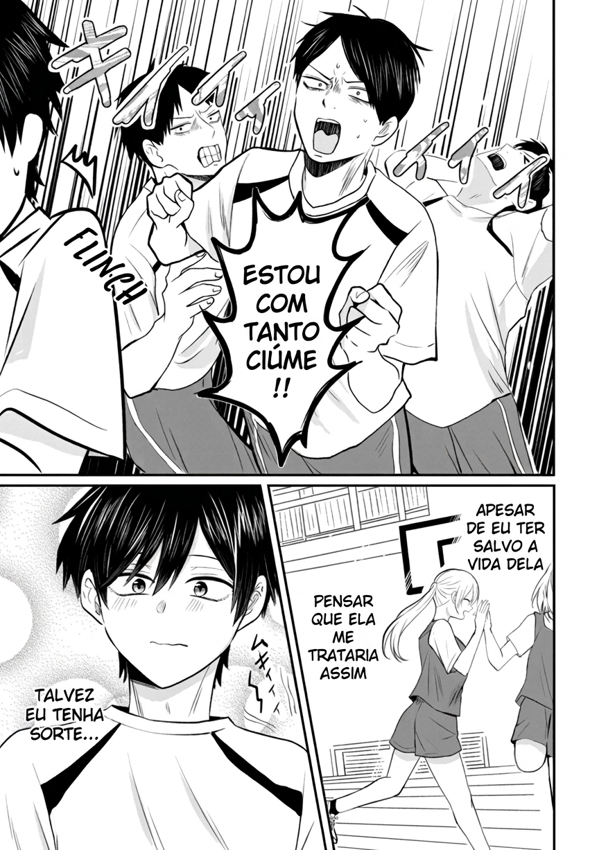 O resultado de eu, um cara comum sem nada, que salvou as belas irmãs gêmeas arriscando a vida, na verdade sendo um yandere, acabou deixando as duas realmente irritadas Capítulo 3 Página 6