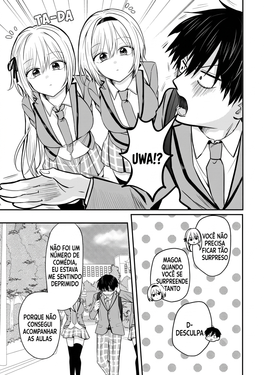 O resultado de eu, um cara comum sem nada, que salvou as belas irmãs gêmeas arriscando a vida, na verdade sendo um yandere, acabou deixando as duas realmente irritadas Capítulo 3 Página 10