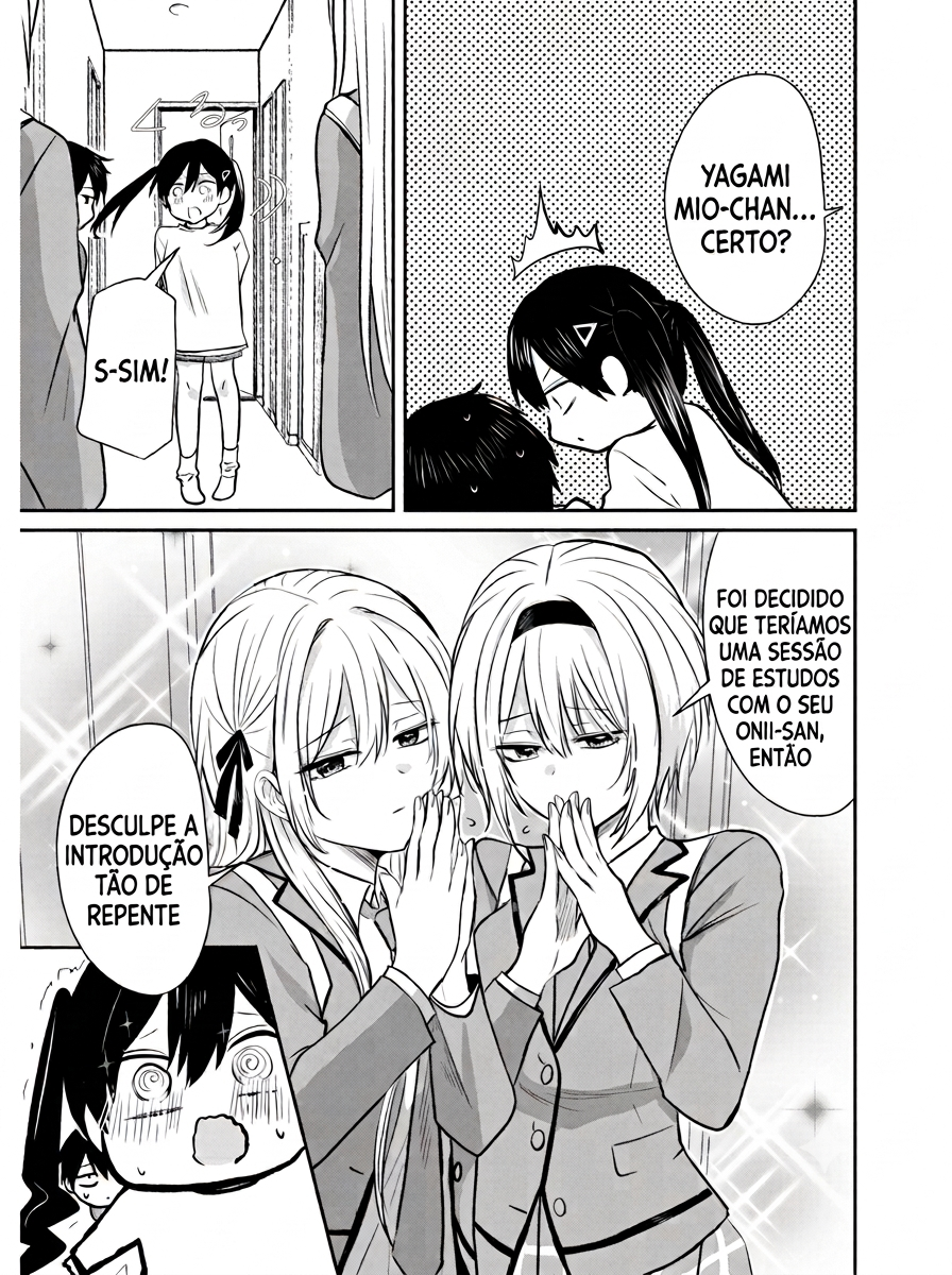 O resultado de eu, um cara comum sem nada, que salvou as belas irmãs gêmeas arriscando a vida, na verdade sendo um yandere, acabou deixando as duas realmente irritadas Capítulo 3 Página 18