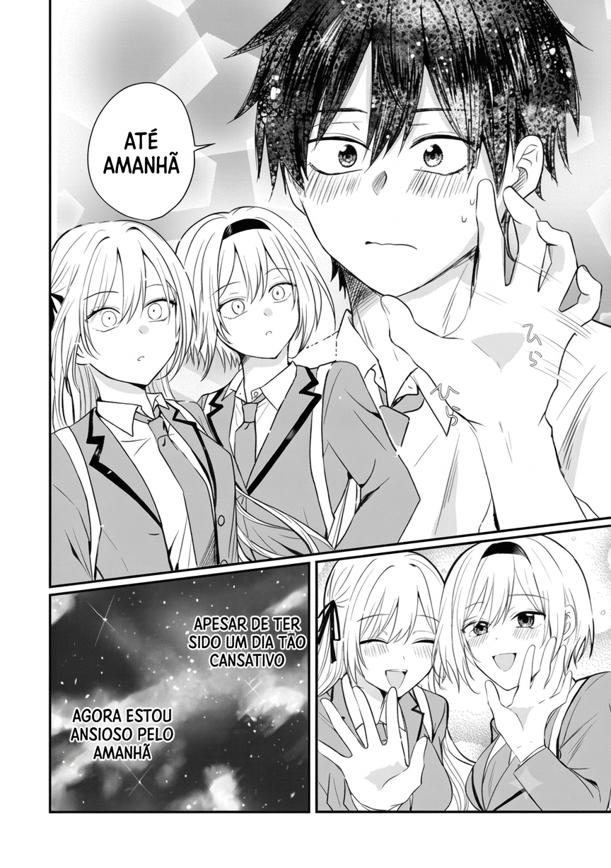 O resultado de eu, um cara comum sem nada, que salvou as belas irmãs gêmeas arriscando a vida, na verdade sendo um yandere, acabou deixando as duas realmente irritadas Capítulo 3 Página 35