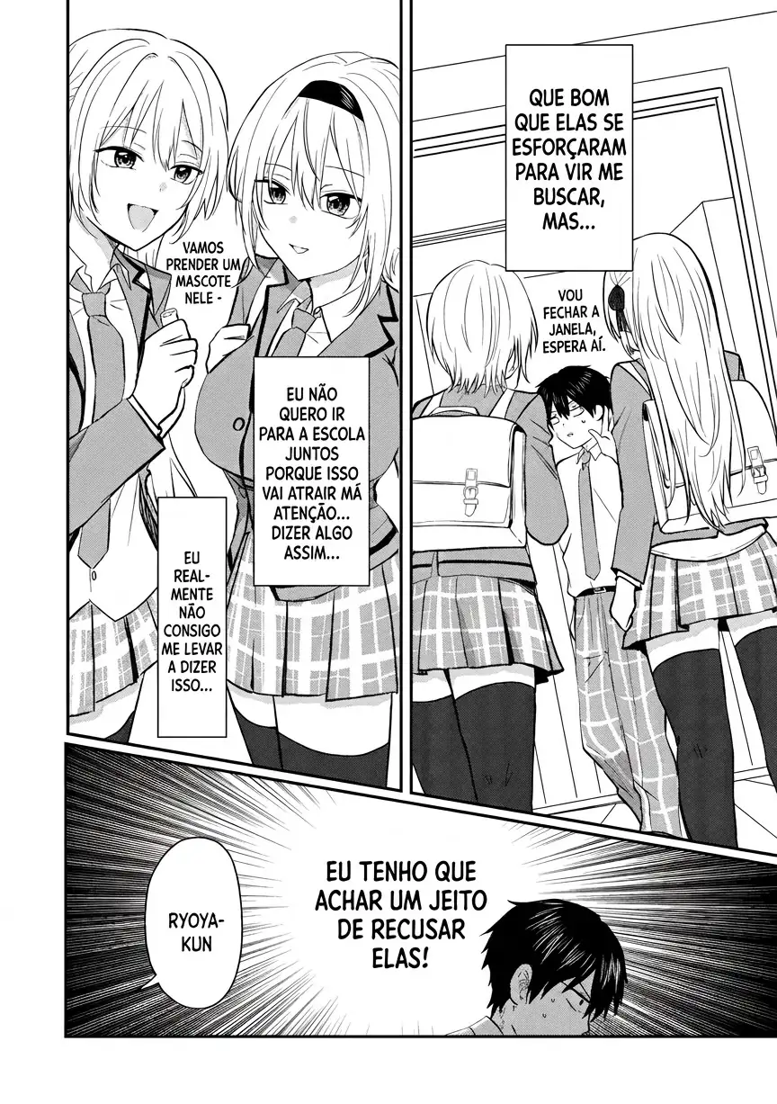O resultado de eu, um cara comum sem nada, que salvou as belas irmãs gêmeas arriscando a vida, na verdade sendo um yandere, acabou deixando as duas realmente irritadas Capítulo 4 Página 7