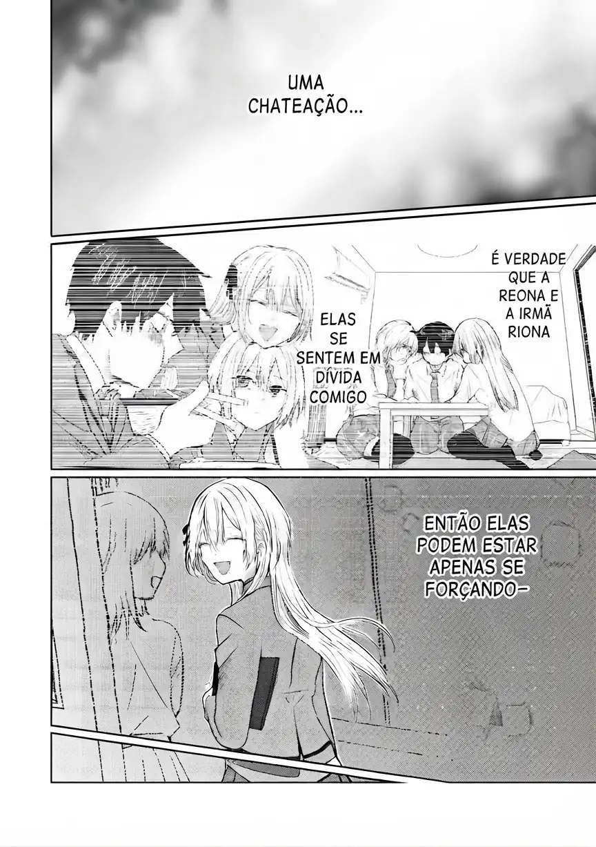 O resultado de eu, um cara comum sem nada, que salvou as belas irmãs gêmeas arriscando a vida, na verdade sendo um yandere, acabou deixando as duas realmente irritadas Capítulo 4 Página 17