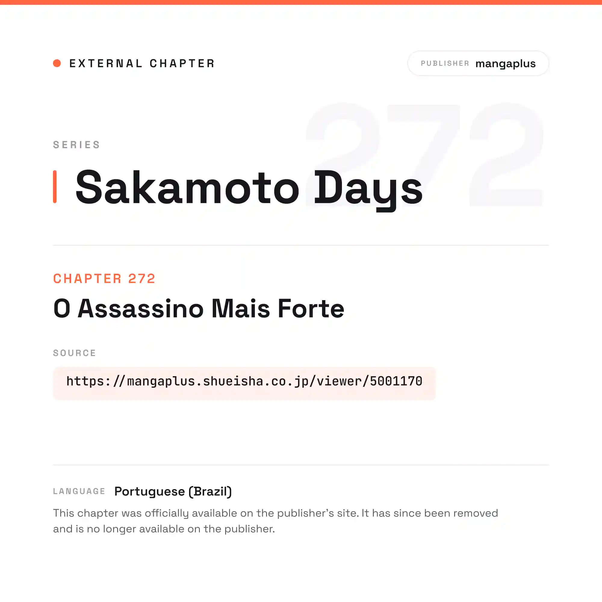 Sakamoto Capítulo 272 Página 1