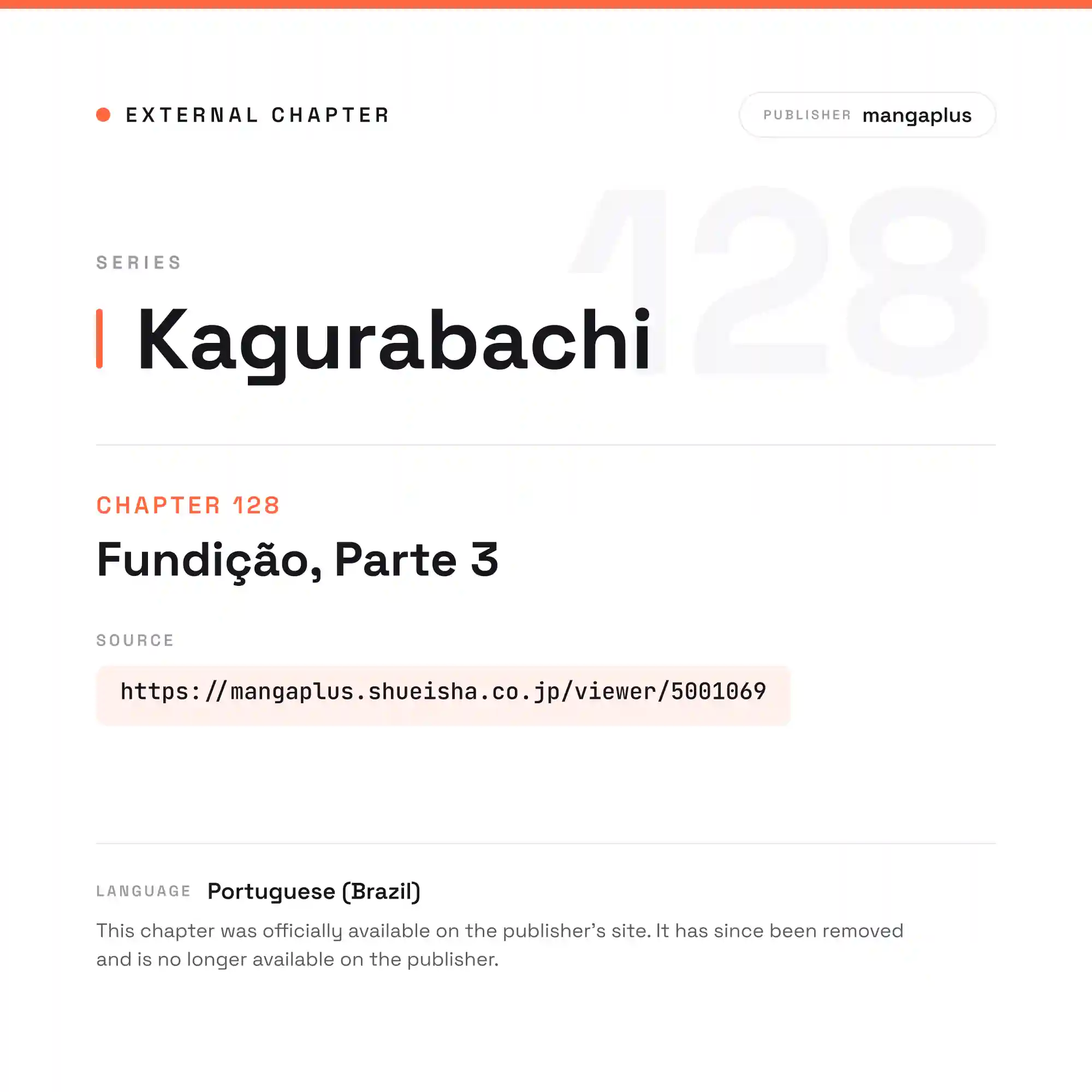 Kagurabachi Capítulo 128 Página 1