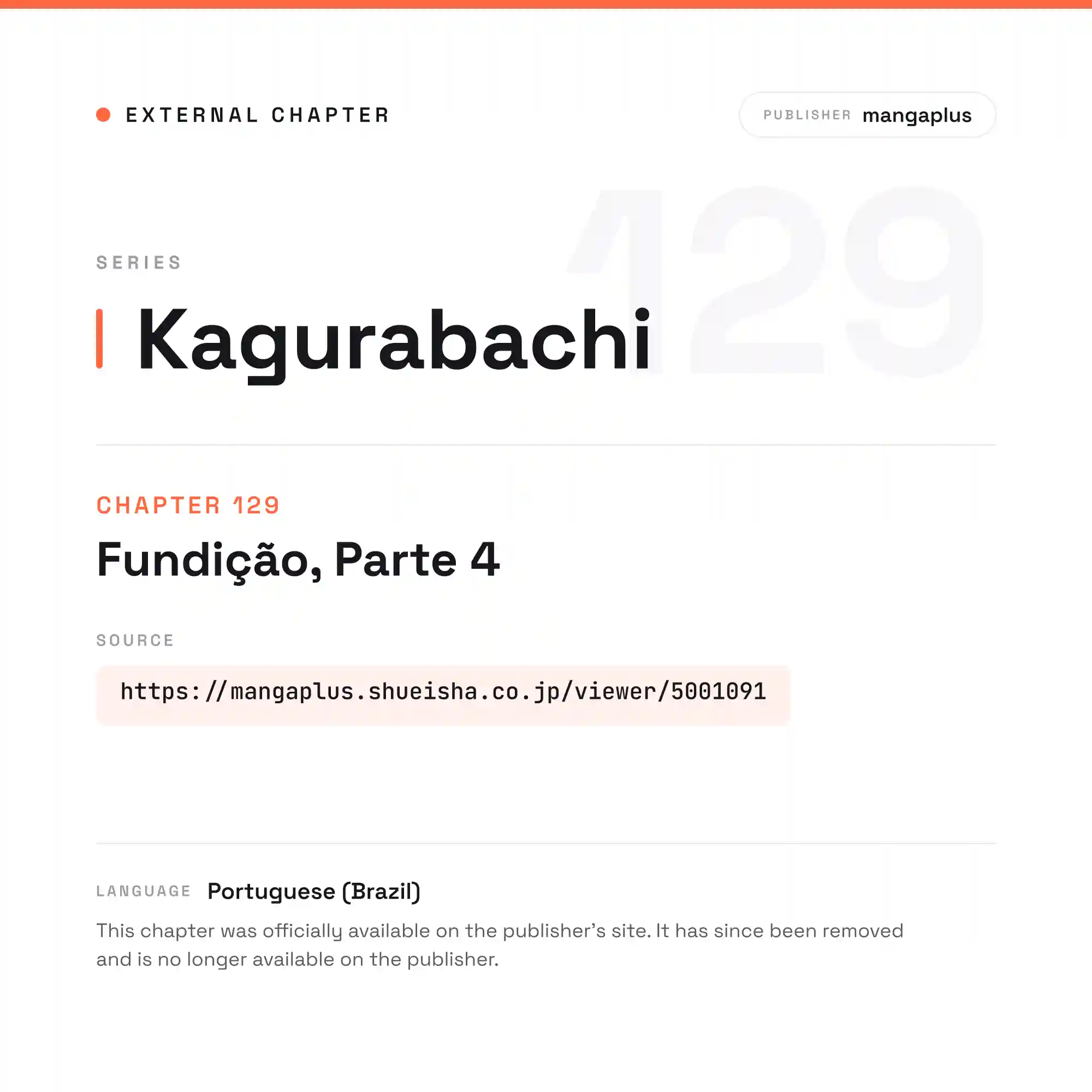 Kagurabachi Capítulo 129 Página 1