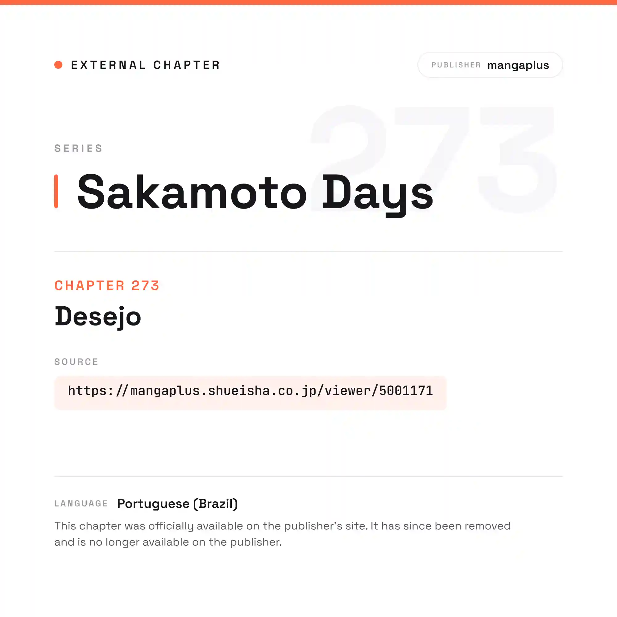 Sakamoto Capítulo 273 Página 1